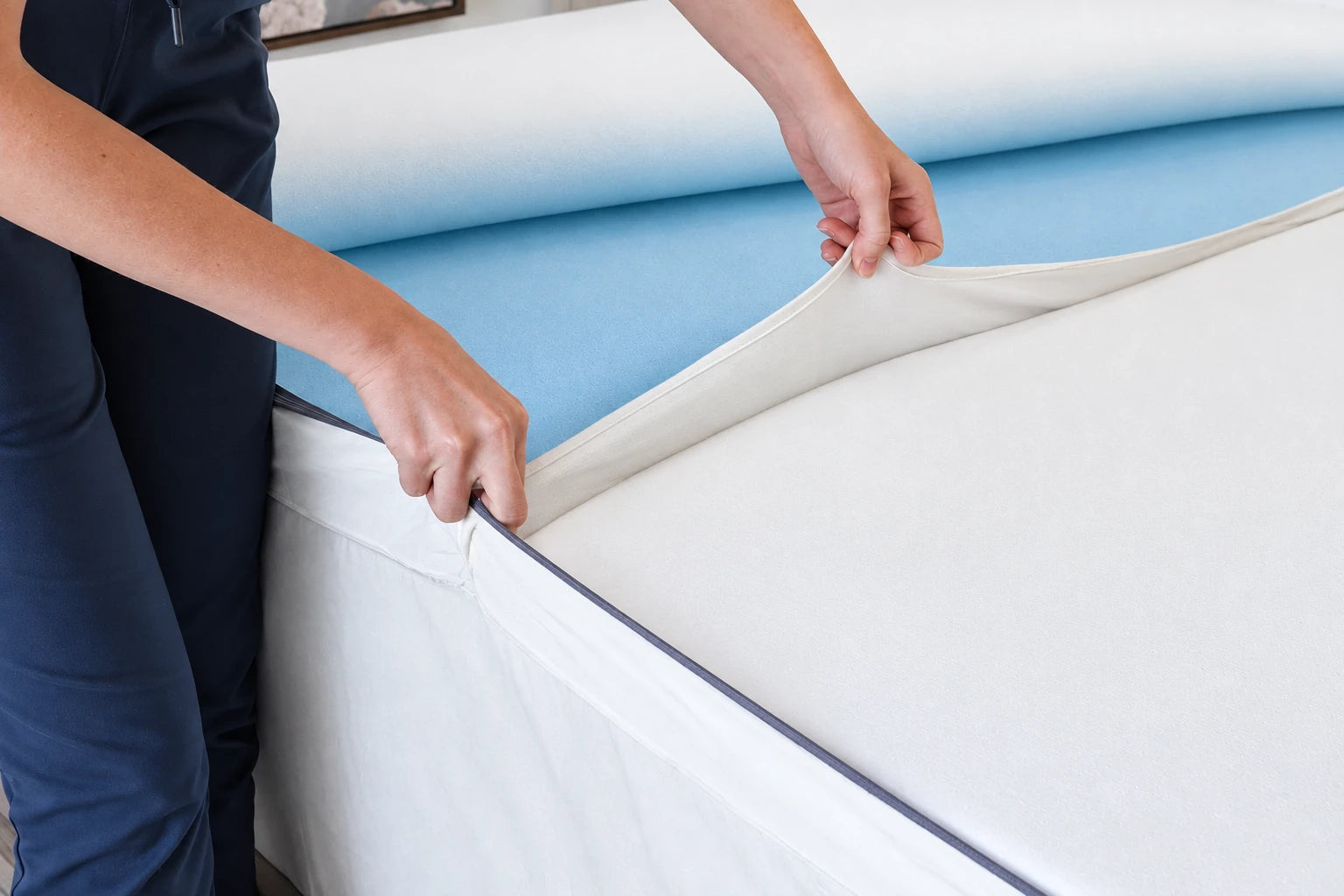 Opening the cover to reach an individual foam insert